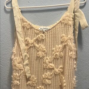 En Saison Cream Floral Textured Blouse